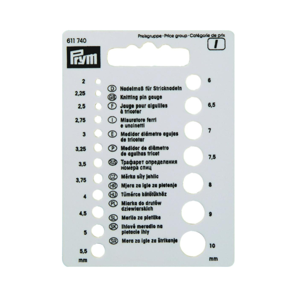 Jauge pour aiguille à tricoter