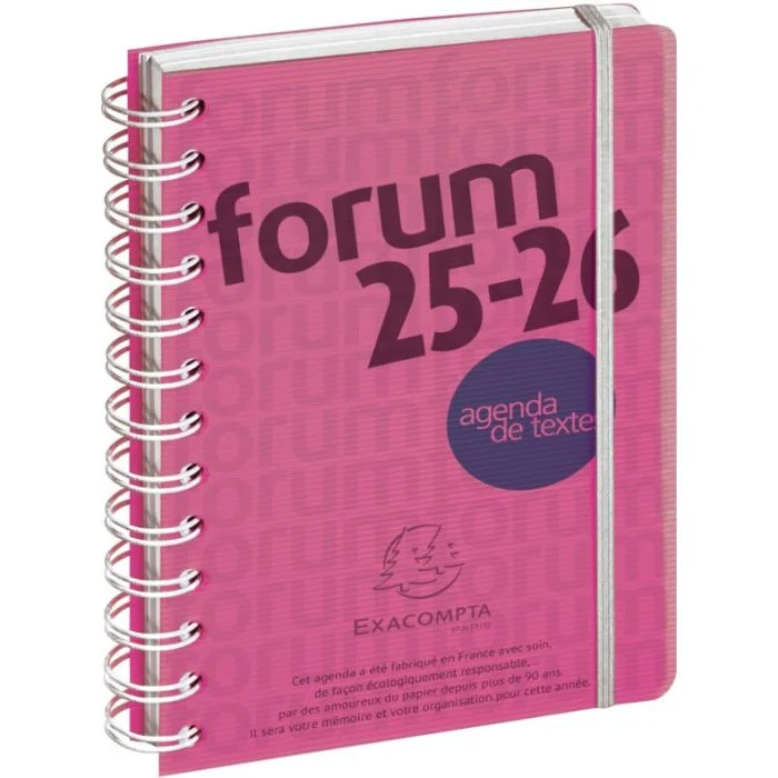 Agenda Scolaire 2025/2026 - Rose Forum Linicolor EXACOMPTA