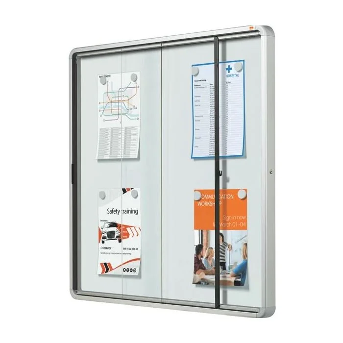 Vitrine 12 feuilles A4 - 972 x 1000 mm - Porte coulissante NOBO
