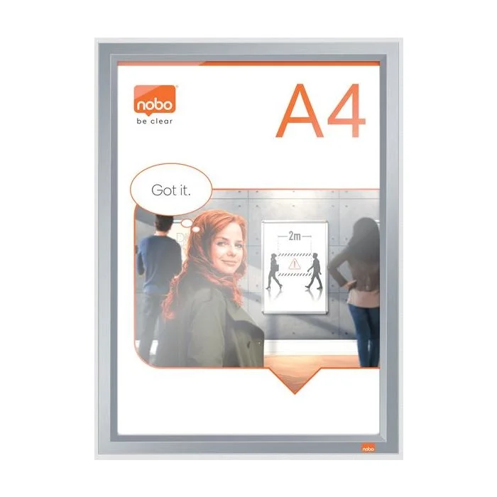 Cadre porte affiche en aluminium - 250 x 340 mm - A4 - Argent NOBO