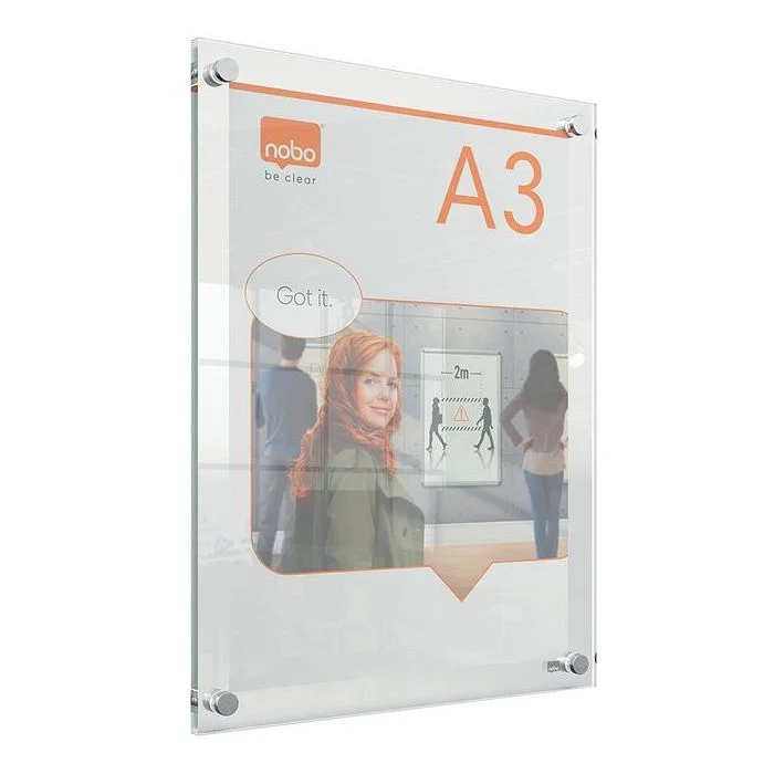 Porte Affiche A3 - Acrylique Transparent - 348 x 471 mm NOBO Premium Plus
