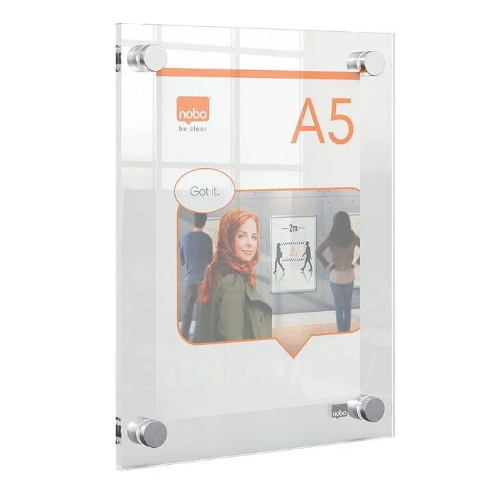 Porte Affiche A5 - Acrylique Transparent - 199 x 261 mm NOBO Premium Plus