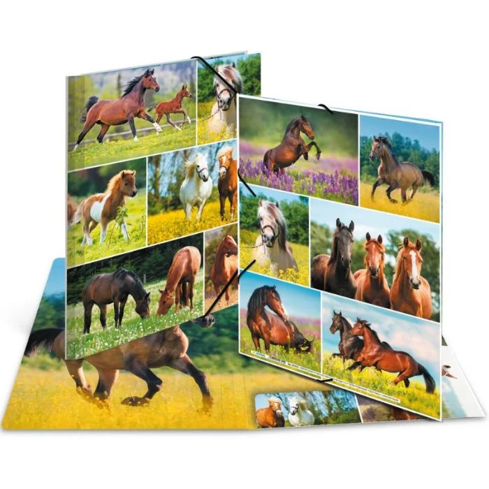 Chemise à élastiques A4 - Motif Chevaux dans le pré HERMA