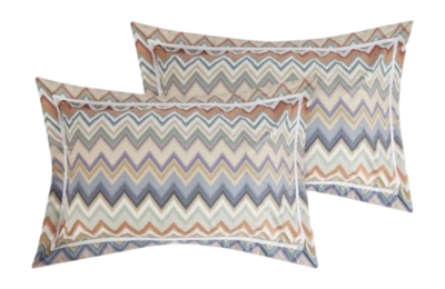 Taie d'Oreiller Missoni Andres Black Multicolore Coton (Lot de 2)