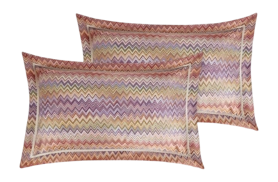 Taie d'Oreiller Missoni John Red Multicolore Coton (Lot de 2)