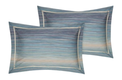 Taie d'Oreiller Missoni Jill Turquoise Multicolore Coton (Set de 2)