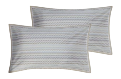 Taie d'Oreiller Missoni Valparaiso Taupe Multicolore Coton (Lot de 2)