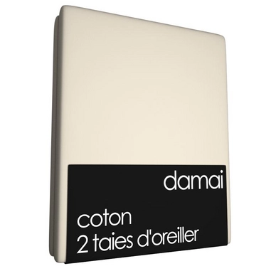 2 Taies d'Oreiller Damai Sable Argenté (Coton)