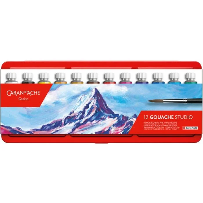 Étui de 12 tubes de gouache - Assortiment CARAN D'ACHE Gouache Studio