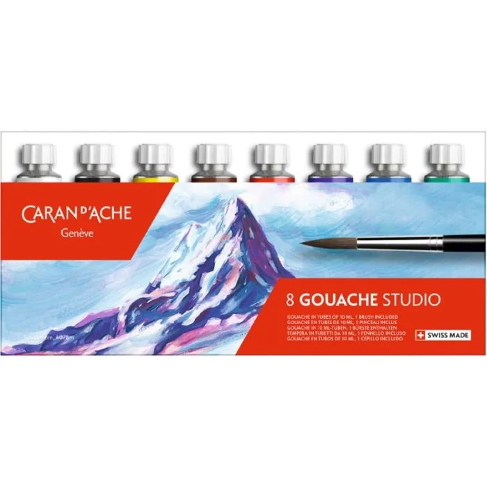 Étui de 8 tubes de gouache - Assortiment CARAN D'ACHE Gouache Studio