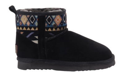 Bottes Warmbat Femme Wallaby Suede Woven Print Black
