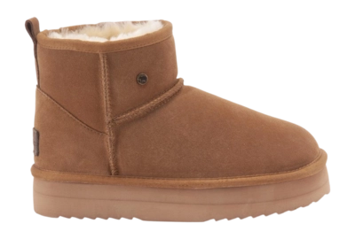Bottes Warmbat Femme Wallaby Suede Plateau Cognac