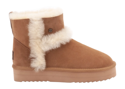 Bottes Warmbat Femme Wallaby Suede Double Faced Plateau Wool Cognac