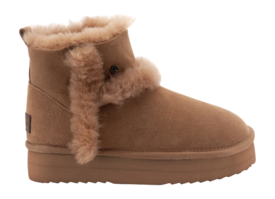 Bottes Warmbat Femme Wallaby Suede Double Faced Plateau Wool Camel