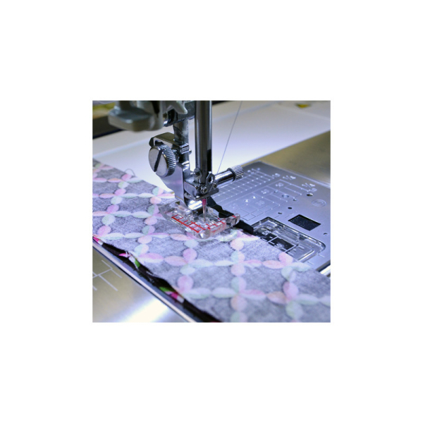 Pied point droit transparent 1/4" avec guide bord droit Janome A/B/E