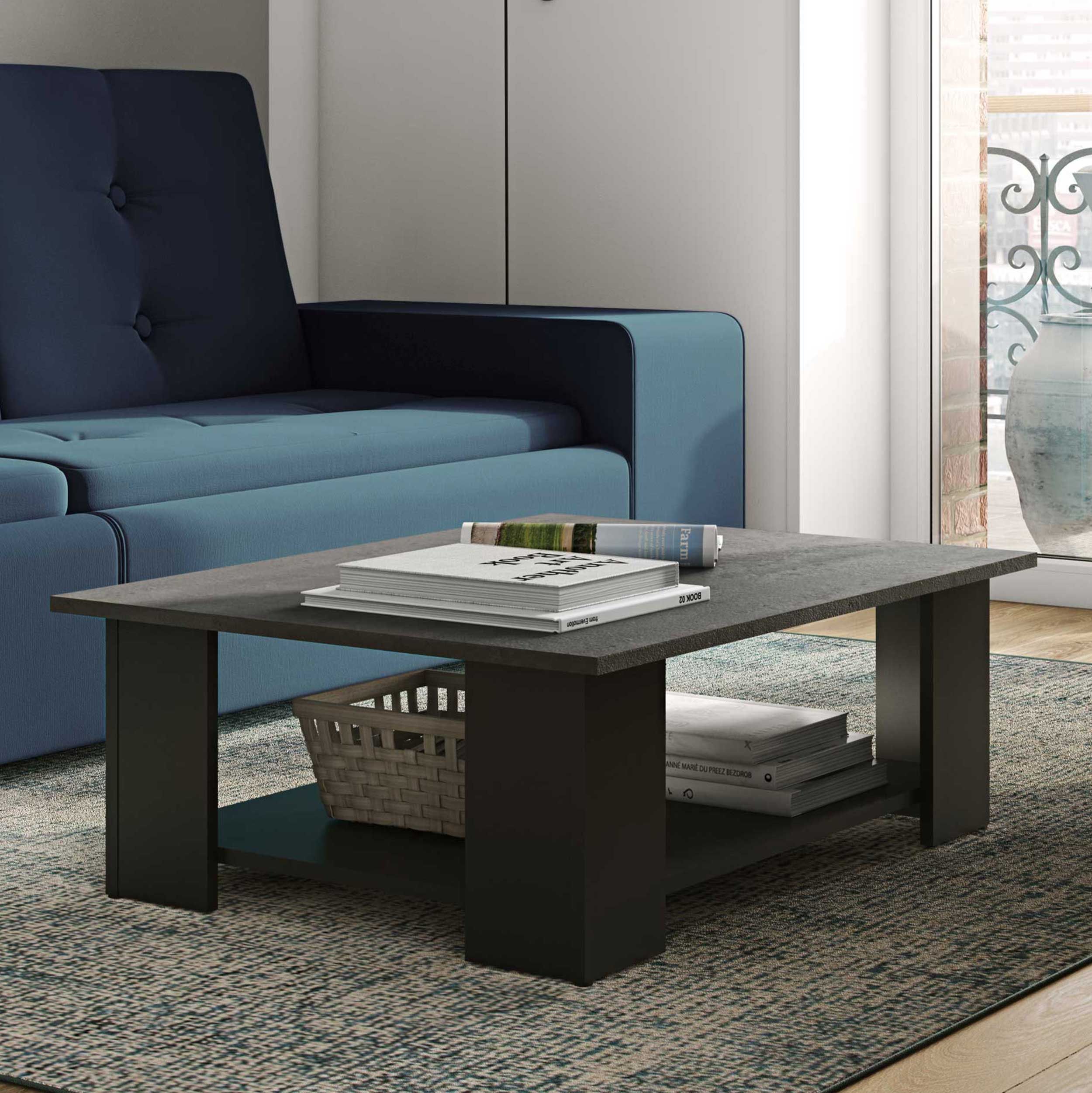 Table basse Square 67x89 - noir/béton