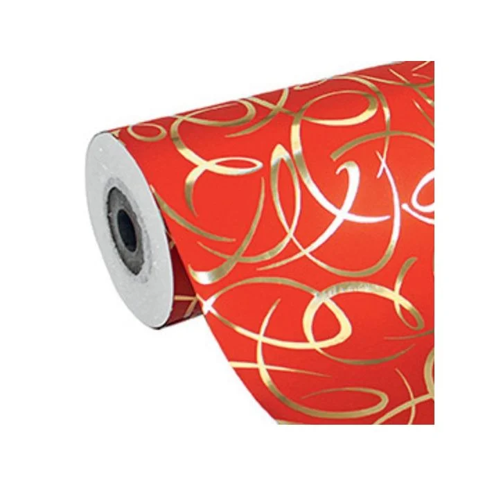 Papier Cadeau Arabesque rouge sur rouleau - 700 mm x 50 m CLAIREFONTAINE