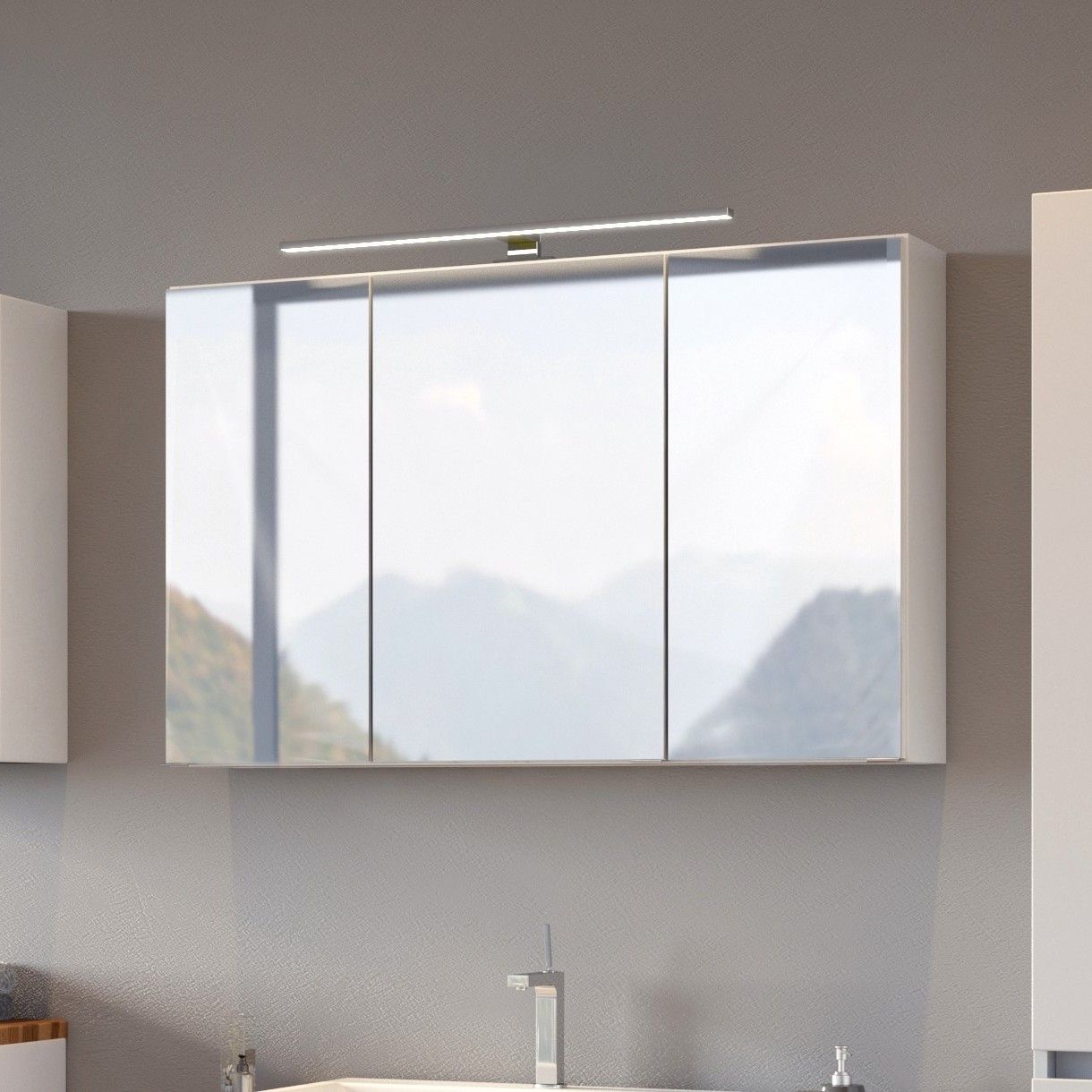 Armoire de toilette Pisca 100cm 3 portes - blanc