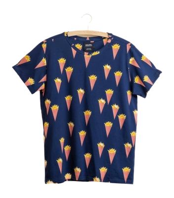 T-Shirt SNURK Unisexe Fries Navy