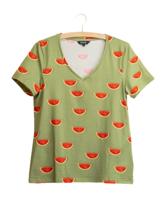 T-shirt Col en V SNURK Women Watermelon