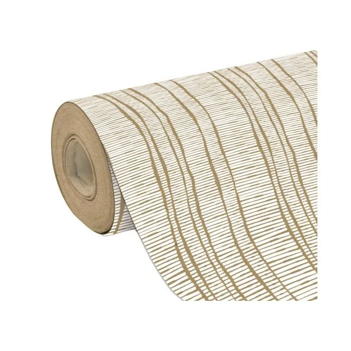Papier Cadeau Bandes sur rouleau - Marron / Blanc - 700 mm x 50 m CLAIREFONTAINE
