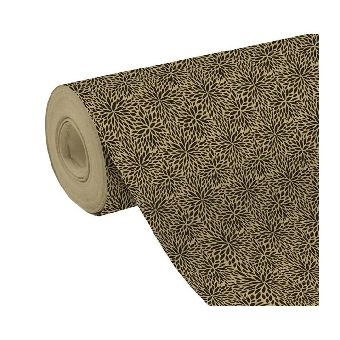 Papier Cadeau Geo sur rouleau - Marron / Noir - 700 mm x 50 m CLAIREFONTAINE