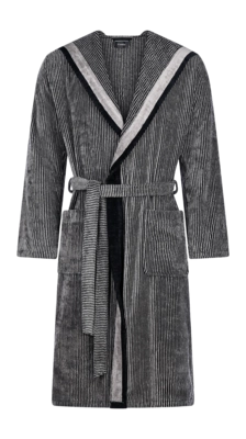 Peignoir Cawö Home 5841 Homme Capuchon Nature Black