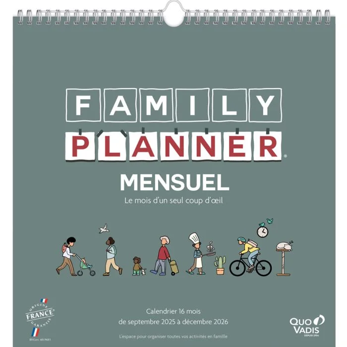 Planning familial - Calendrier 2025/2026 - Mensuel QUO VADIS