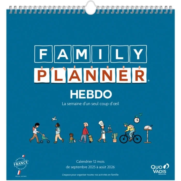 Planning familial - Calendrier 2025/2026 Hebdomadaire QUO VADIS