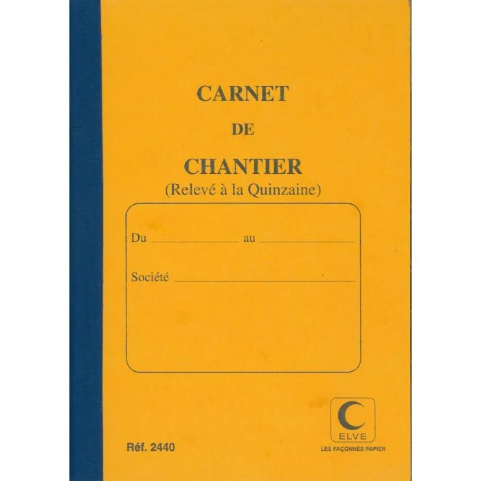 Carnet de Chantier - Bimensuel (15 jours) ELVE