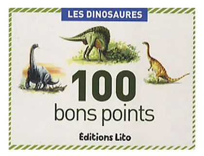 Bon point éditions lito dinosaures texte pédagogique au verso 61x82mm boîte 100 unités