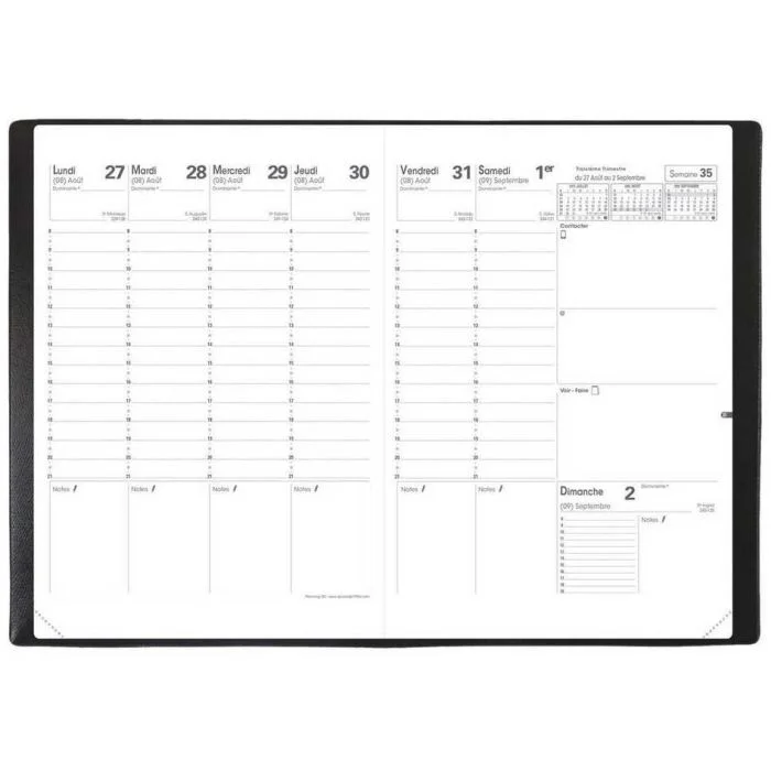 Recharge pour agenda Semainier 2025/2026 - 180 x 240 mm QUO VADIS Planning SD