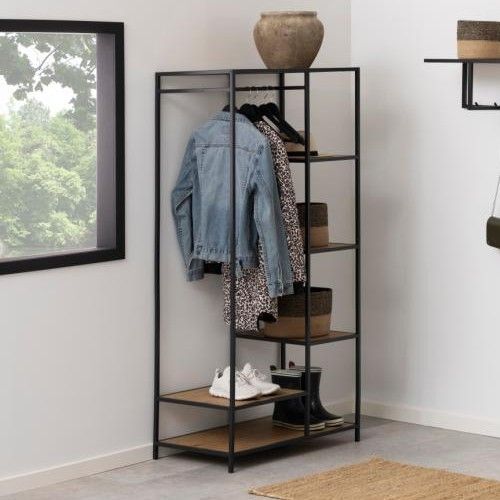 Vestiaire Dover 77cm - noir/chêne sauvage