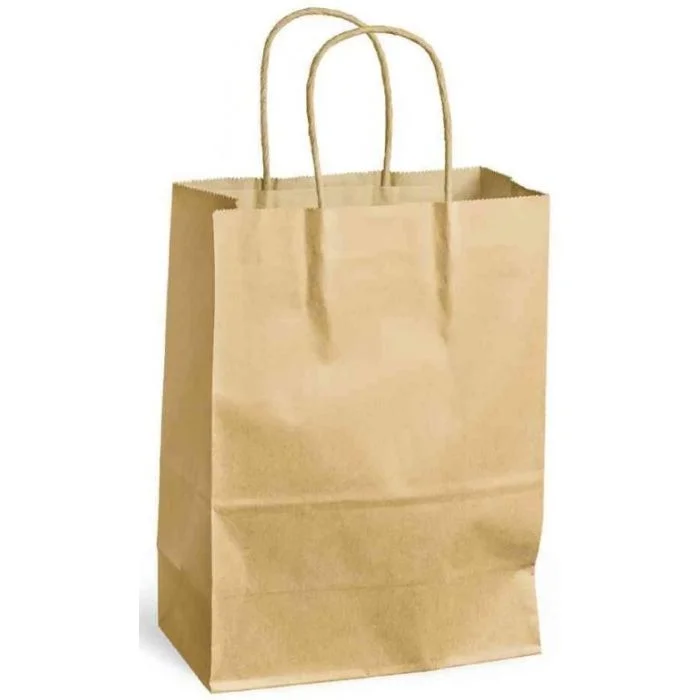 Sac en papier avec anse - 180 x 80 x 240 mm - Marron MAIL-MEDIA Lot de 300