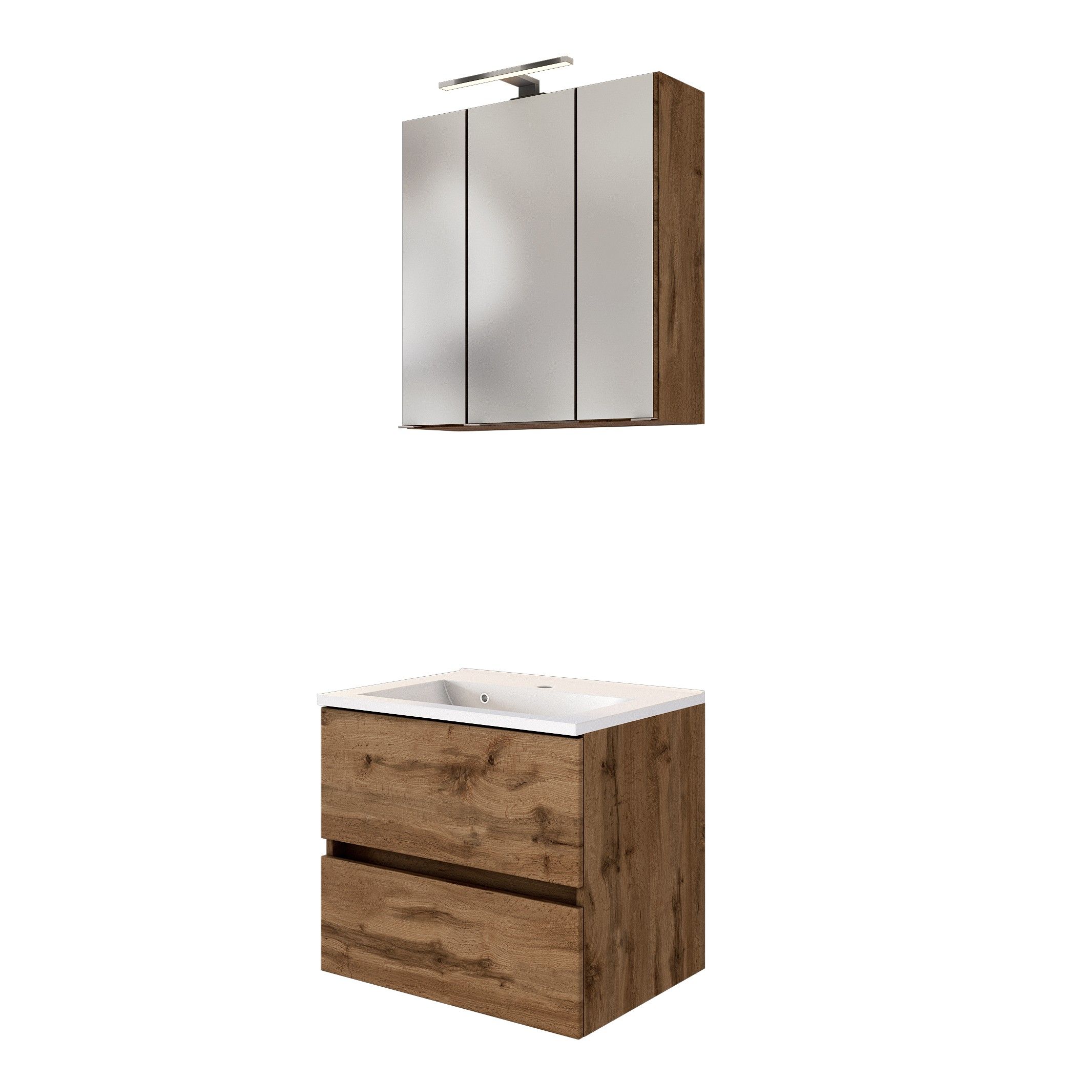 Set meuble lavabo Brama 60cm - chêne wotan