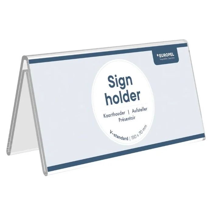 Chevalet de table - Porte-nom - 150 x 70 mm EUROPEL