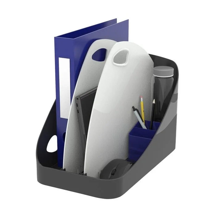 Trieur / Rangement de bureau - 3 compartiments - Noir/Gris EXACOMPTA Flex Box Office