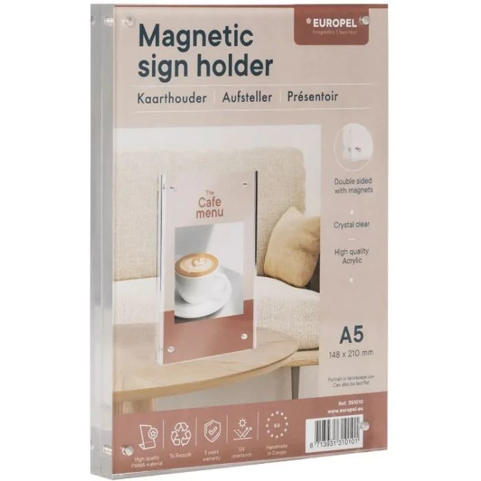 Présentoir de table à aimants - A5 EUROPEL