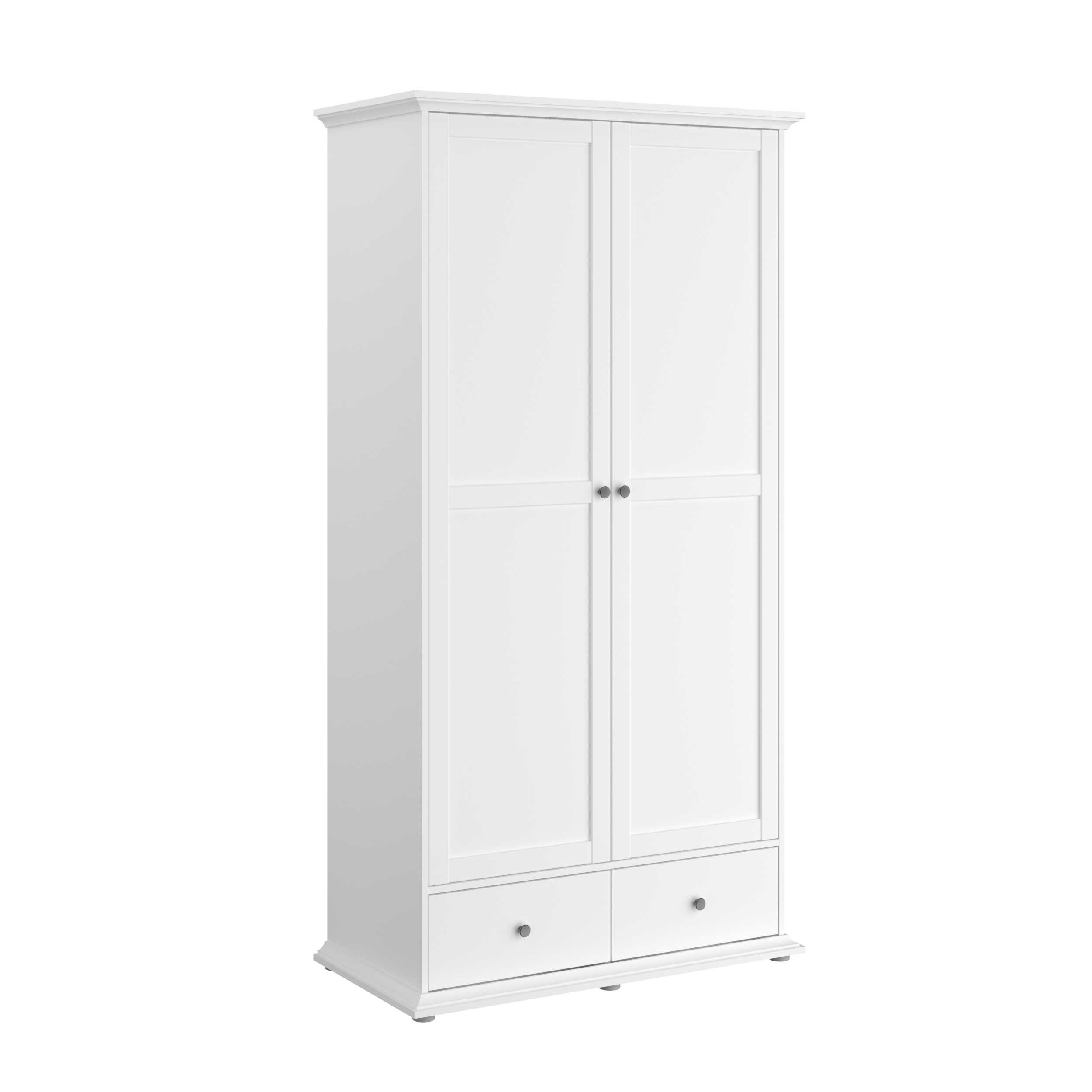 Armoire Morgane 104cm avec 2 portes - blanc