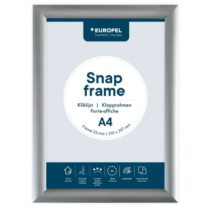 Cadre Porte affiche - A4 - Argent EUROPEL