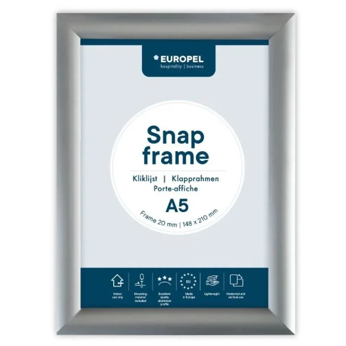 Cadre Porte affiche - A5 - Argent EUROPEL