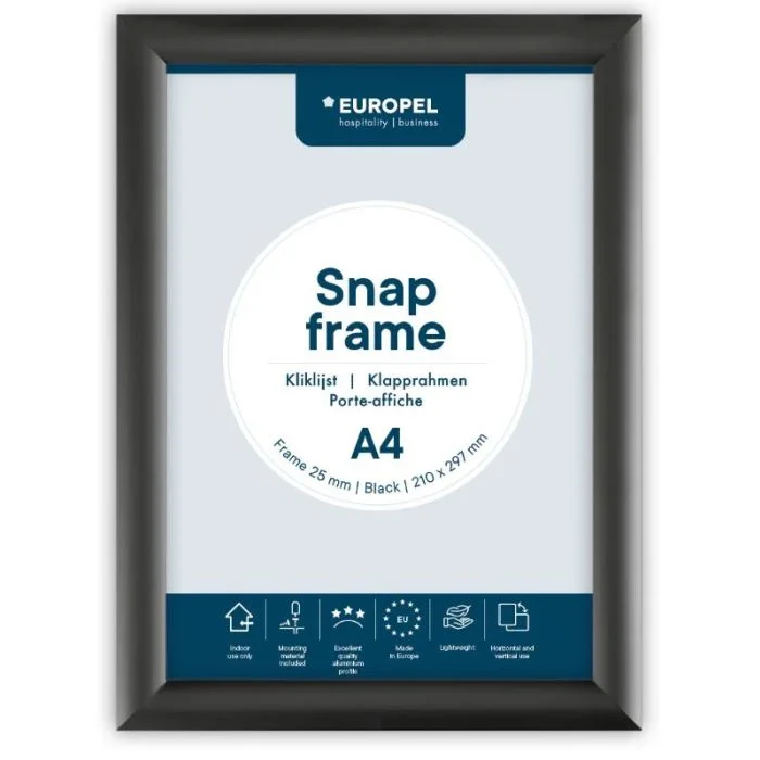 Cadre Porte affiche - A4 - Profile Noir EUROPEL