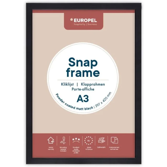 Cadre Porte affiche - A3 - Noir EUROPEL