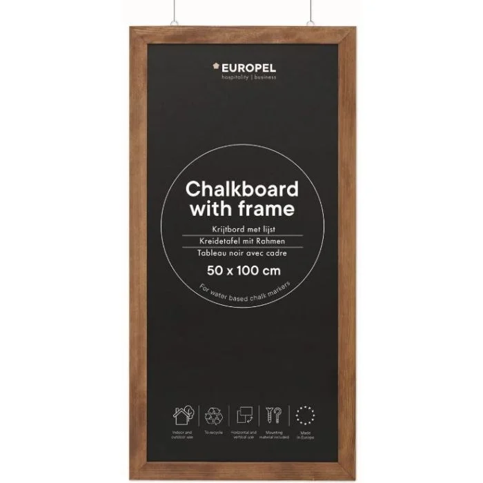 Ardoise avec cadre en bois - Naturel - 500 x 1000 mm EUROPEL