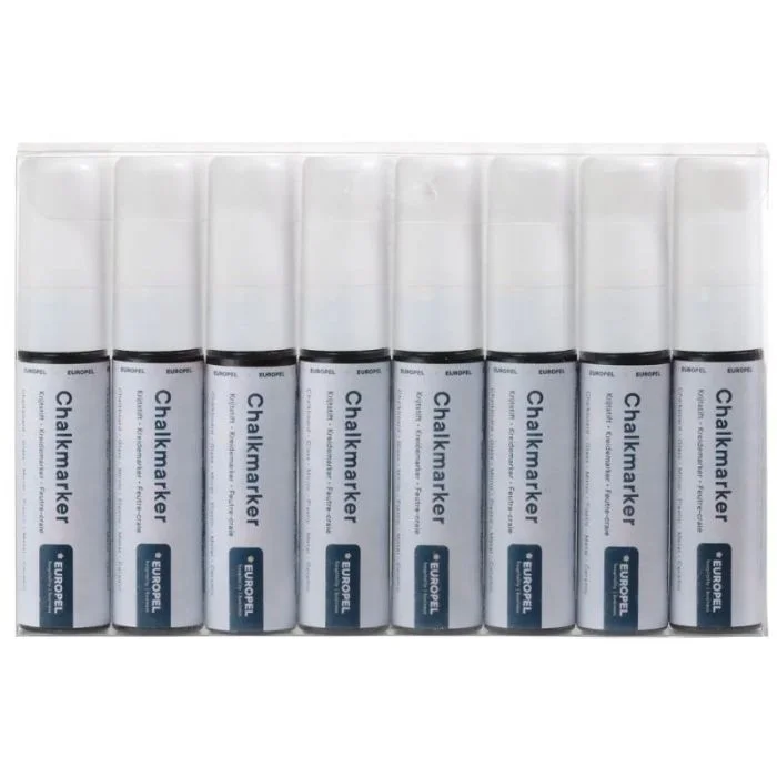 Marqueurs à craie - 15 mm - Blanc EUROPEL Lot de 8