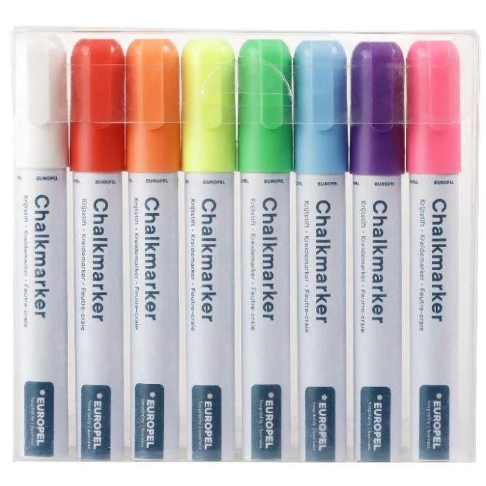 Marqueurs à craie - 6 mm - Assortiment EUROPEL Lot de 8