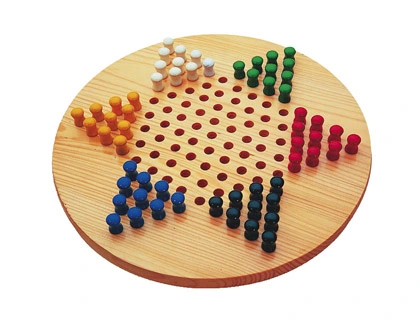 Jeu de dames chinoises plateau diamètre 29cm pions en bois massif 2/6 joueurs