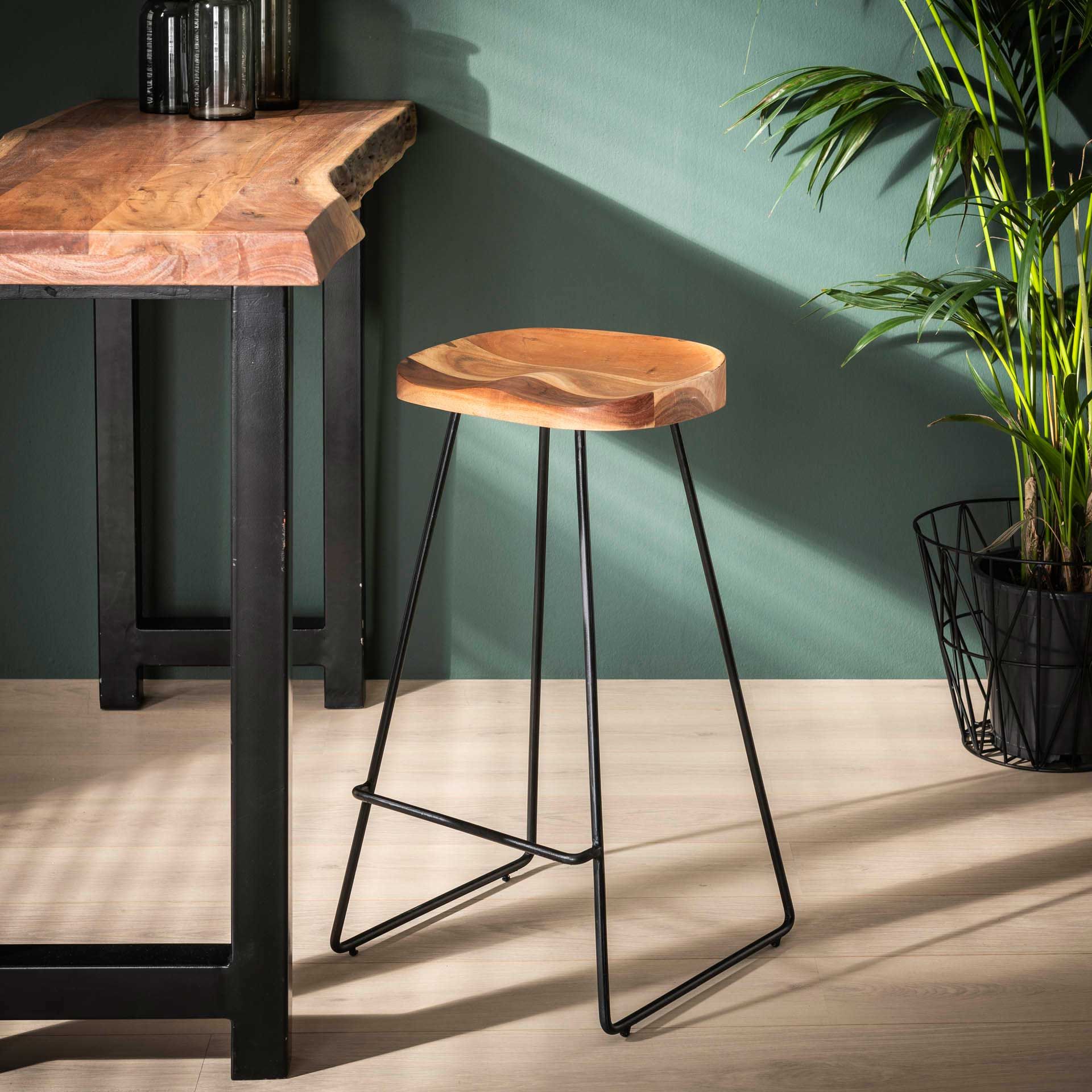 Tabouret de bar Rayan - acacia