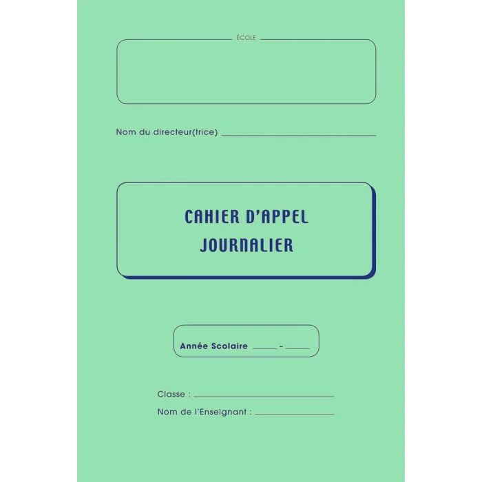 Cahier d'appels journaliers ELVE