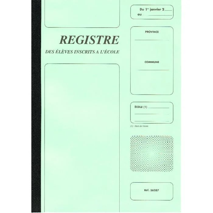 Cahier des élèves inscrits à l'école ELVE